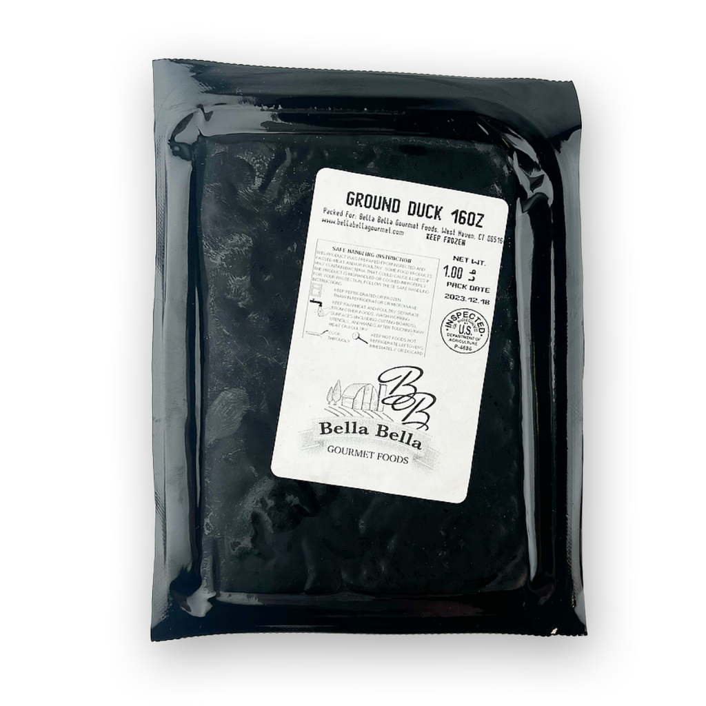 Ground Duck Meat in Packaging from Bella Bella Gourmet Foods