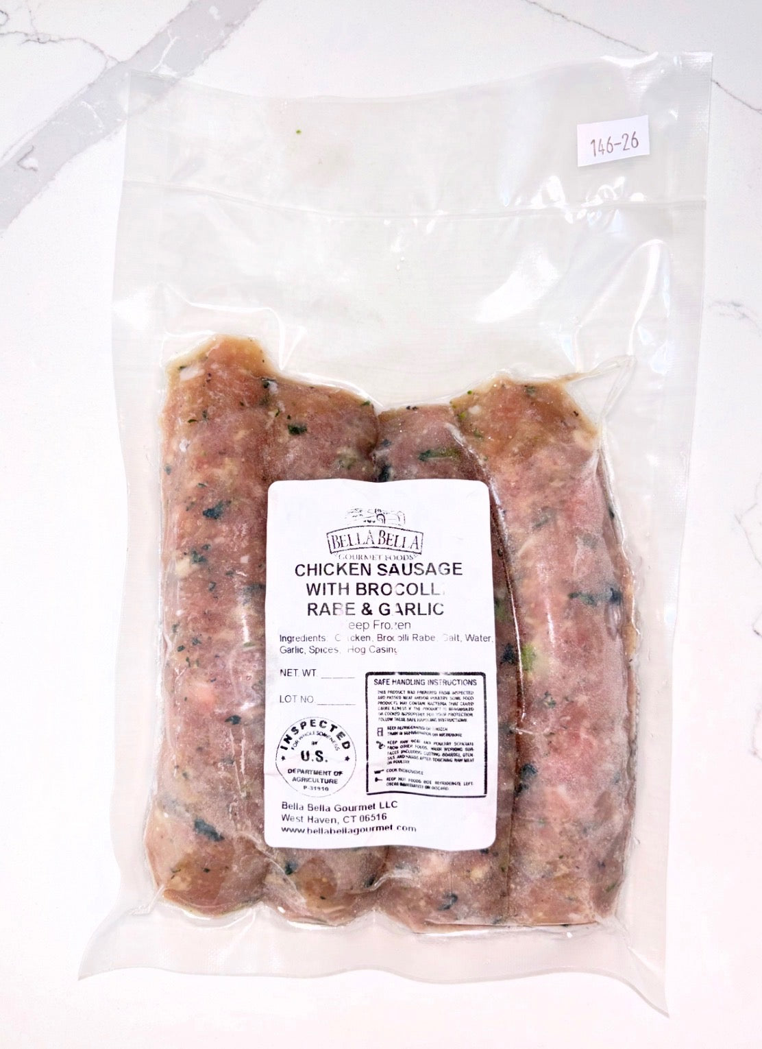 CHICKEN SAUSAGE WITH  BROCCOLI RABE AND GARLIC