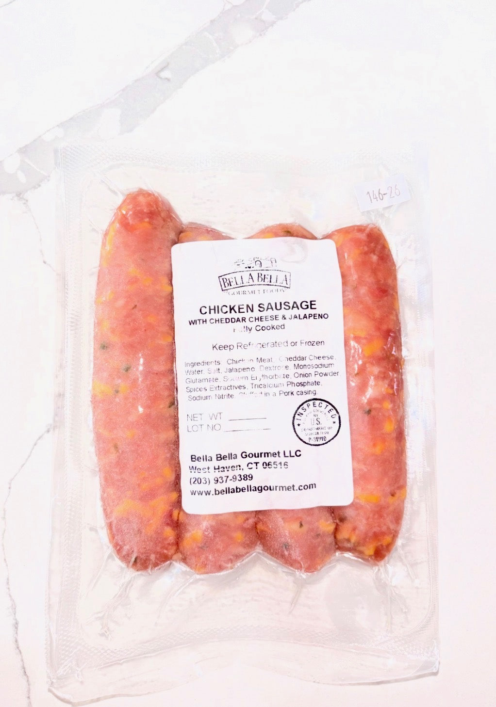 CHICKEN SAUSAGE WITH CHEDDAR AND JALAPENO